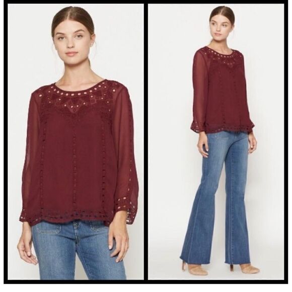 Joie Raisin Gaiane Embroidered Eyelet Blouse - Picture 2 of 11